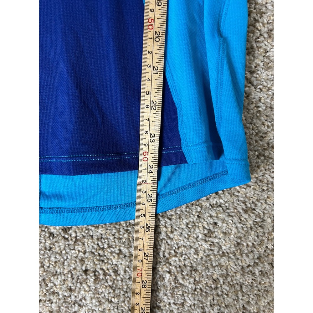 Nike Running Dri-FIT Shirt Womens Medium Blue Colorblock Short Sleeve Gym Top - Picture 3 of 7